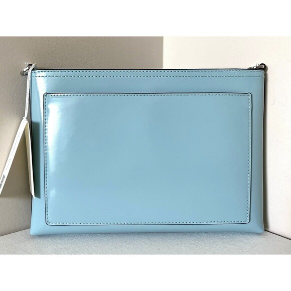 New Tory Burch Blake Patent Swingpack Crossbody Leather Angel Blue - Picture 2 of 6